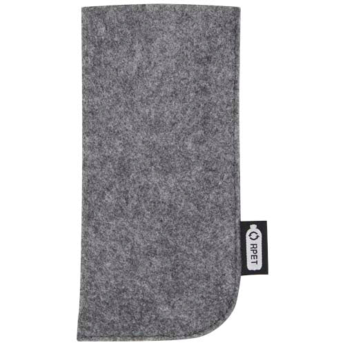 Graues Felta Brillenetui aus recyceltem GRS-Material, individuell bedruckbar, Signalshop.de Werbeartikel.