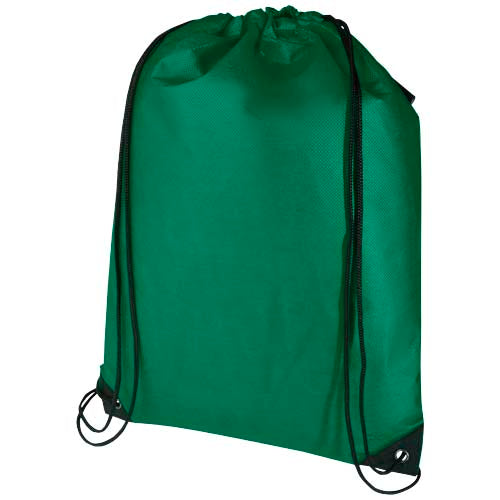 Grüner Evergreen Sportbeutel aus recyceltem Material mit Kordelzug, individuell bedruckbar. Signalshop.de Werbeartikel.