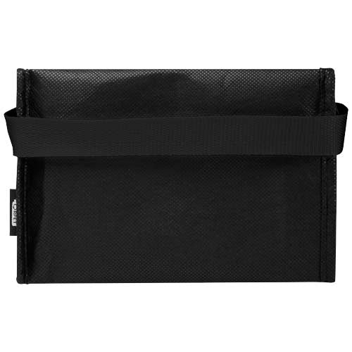Schwarze Spectrum Kühltasche aus recyceltem Material, individuell mit Logo bedruckbar, Signalshop.de Werbeartikel.