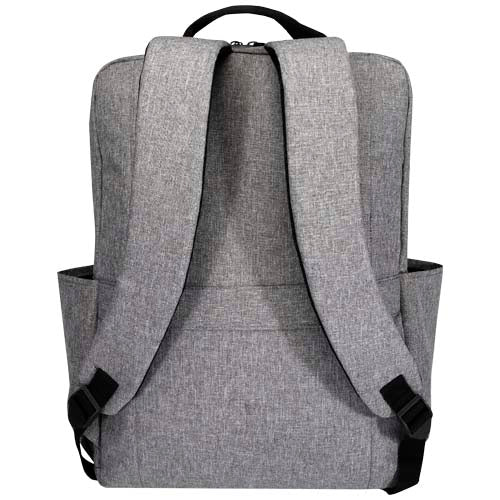 Grauer Libra 15" Laptop-Rucksack aus recyceltem GRS-Material, individuell bedruckbar, bei Signalshop.de, Werbeartikel.