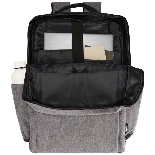 Libra 15" Laptop-Rucksack aus recyceltem GRS-Material in Grau, individuell bedruckbar, Signalshop.de, Werbeartikel.