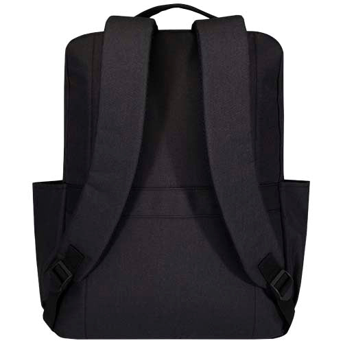 Schwarzer Libra 15" Laptop-Rucksack aus recyceltem GRS-Material von Signalshop.de, individuell bedruckbar, ideal als Werbeartikel.