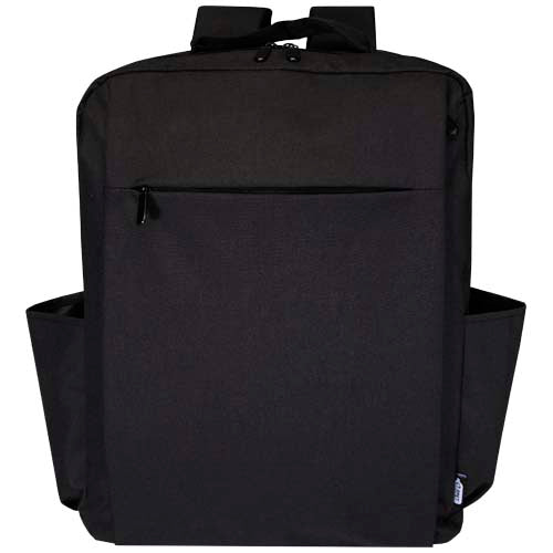 Schwarzer Libra 15" Laptop-Rucksack aus recyceltem Material von Signalshop.de, ideal als individuell bedruckbares Werbemittel.