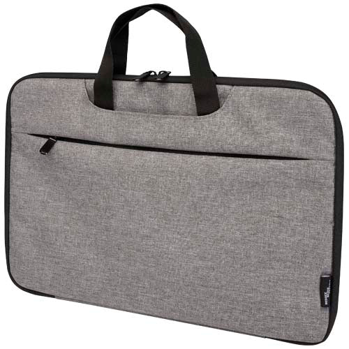 Graue 14” Laptoptasche aus recyceltem GRS-Material, individuell bedruckbar, von Signalshop.de Werbeartikel.