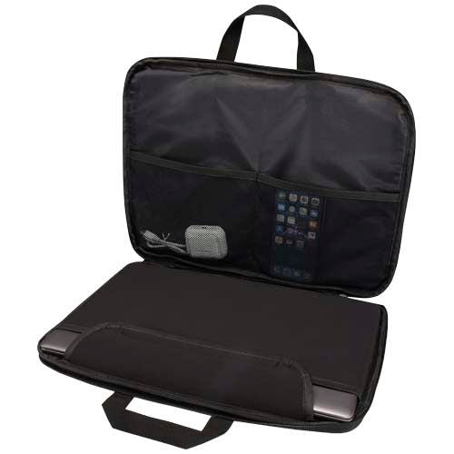 Libra 14” 2-in-1-Laptoptasche aus recyceltem GRS-Material, schwarz, individuell mit Logo bedruckbar, Signalshop.de Werbeartikel
