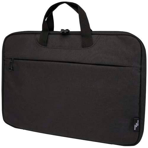 Libra 14” Laptoptasche in Schwarz, recyceltes GRS-Material, individuell bedruckbar, Signalshop.de Werbeartikel