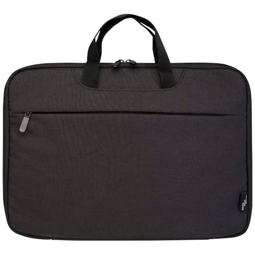 Libra 14'' Laptoptasche aus recyceltem Material, schwarz, mit Logo bedruckbar, Signalshop.de Werbeartikel