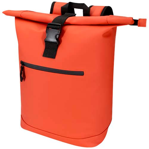 Resi Plus 15" GRS-recycelter Rolltop Rucksack in Orange, individuell bedruckbar, erhältlich bei Signalshop.de; Werbeartikel, Werbegeschenke.