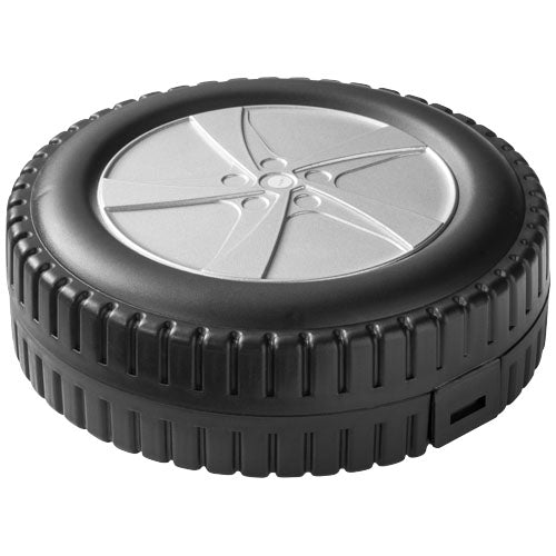 Rage Werkzeugset in Reifenform, schwarz-silber, individuell bedruckbar mit Logo, bei Signalshop.de; Werbeartikel, Werbegeschenke, Werbemittel, Giveaway.