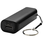 Schwarze Span 1200 mAh Powerbank, individuell mit Logo bedruckbar, ideal als Werbeartikel auf Signalshop.de.