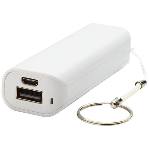 Weiße Span 1200 mAh Powerbank von Signalshop.de, individuell mit Logo bedruckbar, ideal als Werbeartikel.