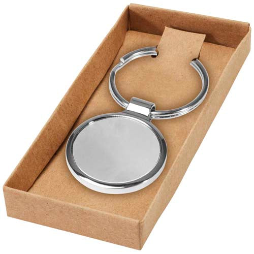 Orlene runder Schlüsselanhänger aus Metall mit Schlüsselring, individuell gestaltbar, von Signalshop.de, Werbeartikel.