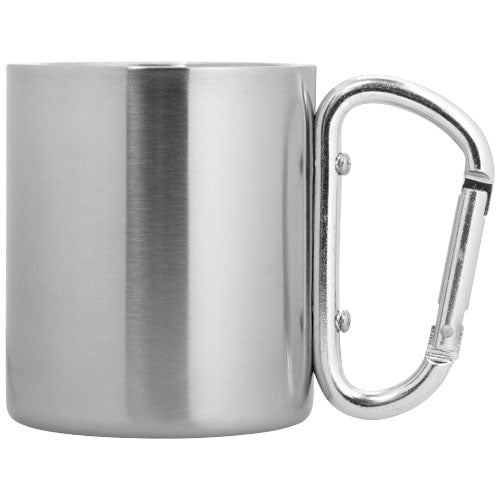 Alps 200 ml Edelstahlbecher mit Karabinergriff, individuell bedruckbar, Signalshop.de Werbeartikel, Outdoor.