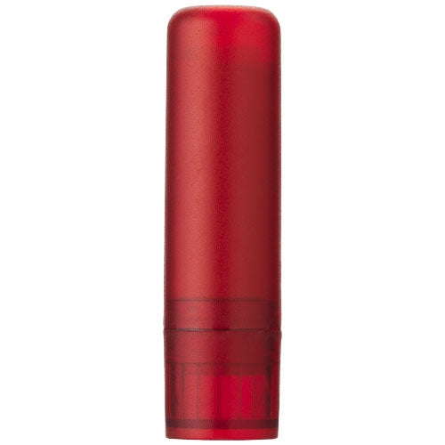 Roter Lippenpflegestift aus Kunststoff, individuell mit Logo gestaltbar, Signalshop.de Werbeartikel.
