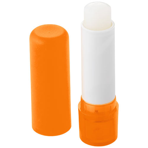 Orange Lippenpflegestift von Signalshop.de, individuell bedruckbar, ideal als Werbeartikel oder Giveaway.