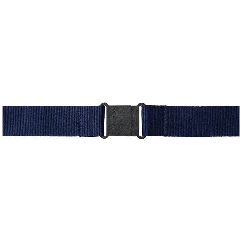 Blaues Yogi Lanyard mit Sicherheitsverschluss von Signalshop.de, individuell bedruckbar, Werbegeschenk.