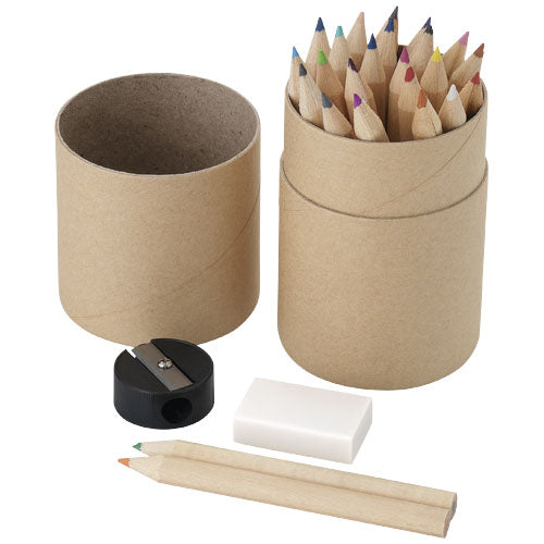 26-teiliges Buntstifteset mit Naturkarton, individuell bedruckbar, Signalshop.de Werbeartikel Giveaway.