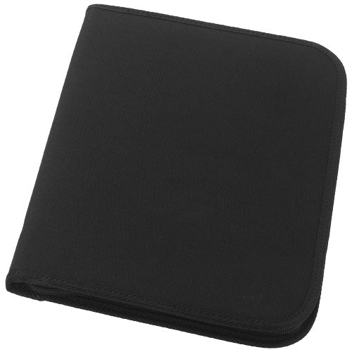 Berkeley A4 Reißverschlussmappe in Schwarz, individuell gestaltbar mit Logo, erhältlich bei Signalshop.de, idealer Werbeartikel.