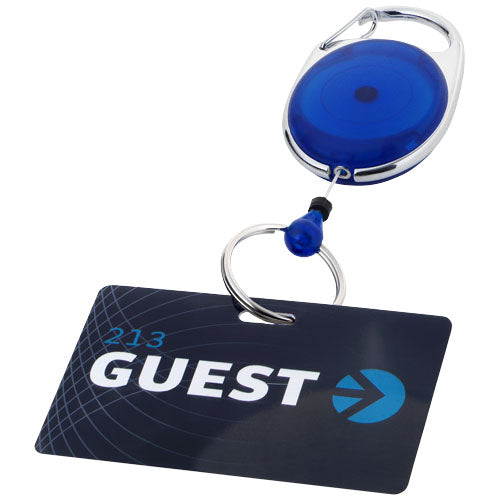 Gerlos Schlüsselkette mit blauem Rollerclip, individuell gestaltbar, von Signalshop.de, Werbeartikel, Giveaway.