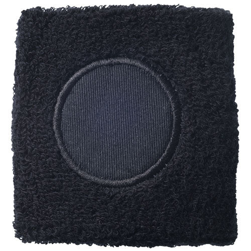 Schwarzes Hyper Performance Schweißarmband aus Frottee mit Logo-Druckfläche, individuell gestaltbar. Signalshop.de Werbeartikel, Werbegeschenke, Werbemittel, Giveaway.
