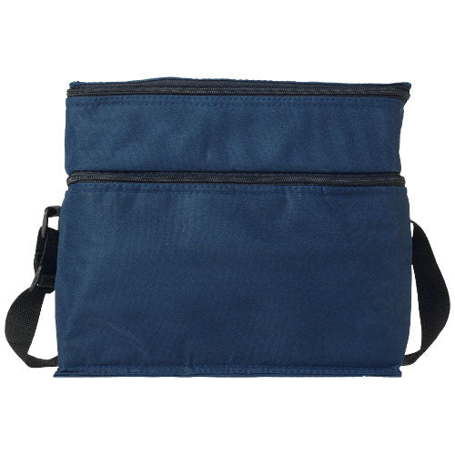 Blaue Oslo Kühltasche 13L aus Stoff mit Reißverschlüssen, individuell mit Logo bedruckbar. Signalshop.de Werbeartikel.