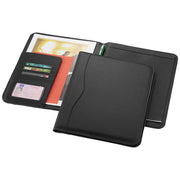 Ebony A4 Schreibmappe aus schwarzem Material mit Tablet-Fach, individuell mit Logo bedruckbar. Signalshop.de Werbeartikel, Werbegeschenke, Werbemittel, Giveaway.