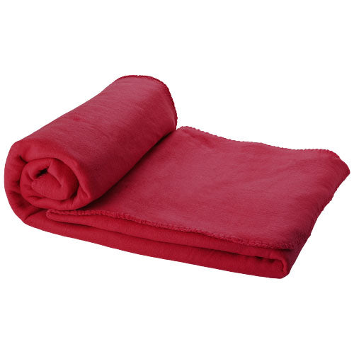 Rote Huggy Fleecedecke von Signalshop.de, individuell bedruckbar, ideal als Werbeartikel, Werbegeschenk, Werbemittel.
