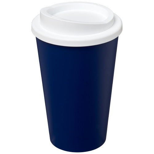 Blauer Americano® 350 ml Isolierbecher mit weißem Deckel, individuell bedruckbar bei Signalshop.de. Werbeartikel, Werbegeschenke.