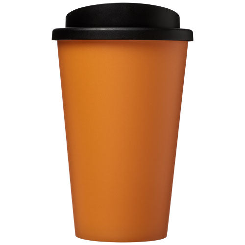 Orange Americano® 350 ml Isolierbecher mit schwarzem Deckel, individuell bedruckbar bei Signalshop.de, ideal als Werbeartikel.