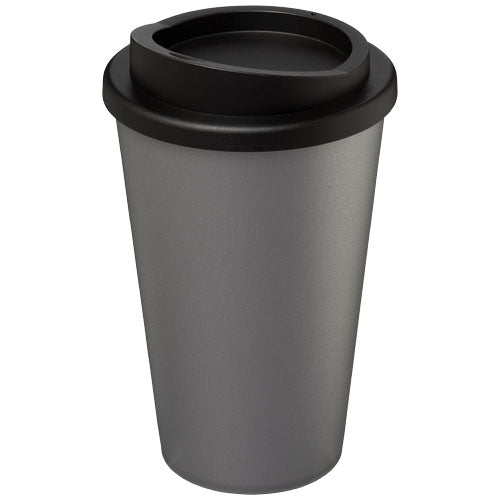 Grauer Americano® 350 ml Isolierbecher von Signalshop.de, individuell mit Logo bedruckbar, Werbeartikel.