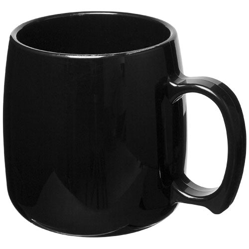 Schwarzer Classic 300 ml Kunststoffbecher mit Henkel von Signalshop.de, individuell bedruckbar als Werbeartikel.