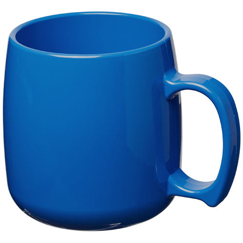 Blauer Kunststoffbecher 300 ml, individuell mit Logo bedruckt, Werbeartikel von Signalshop.de, ideal als Werbegeschenk.