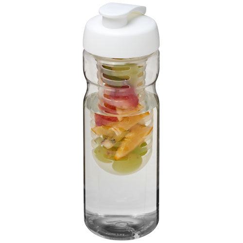 Transparente H2O Active® Sportflasche mit weißem Klappdeckel, Fruchtinfusor; individuell bedruckbar bei Signalshop.de. Werbeartikel, Werbegeschenke, Werbemittel, Giveaway.