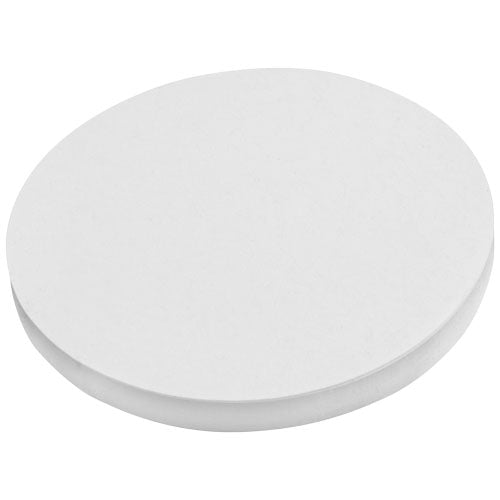 Runde, weiße, recycelte Sticky-Mate® Haftnotizen, individuell mit Logo bedruckbar, Werbeartikel von Signalshop.de.
