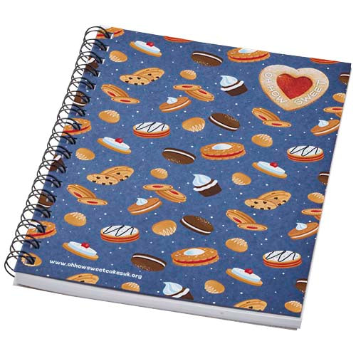 Signalshop.de Desk-Mate® A6 Notizbuch, blau, Spiralbindung, individuell bedruckbar, Werbeartikel, nachhaltig.
