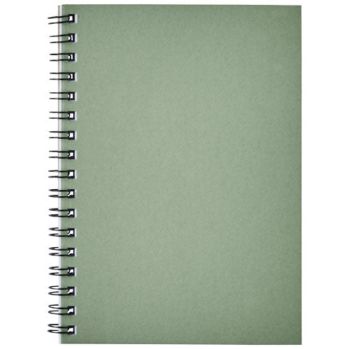 Desk-Mate® A6 Notizbuch mit grüner Spiralbindung, individualisierbar mit Logo, nachhaltig, Signalshop.de Werbeartikel
