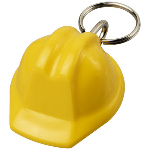 Gelber Schutzhelm-Schl�fcsselanh�0e4nger aus recyceltem Material, individuell gestaltbar, Signalshop.de Werbeartikel.