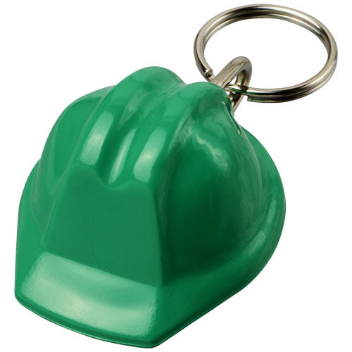 Grüner Kolt Schutzhelm Schlüsselanhänger aus recyceltem Material, individuell gestaltbar, Signalshop.de Werbeartikel.