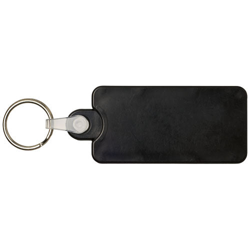 Kym Reifenprofilmesser Schlüsselanhänger aus recyceltem Material, schwarz, individuell gestaltbar, von Signalshop.de, Werbeartikel, Werbegeschenke, Werbemittel, Giveaway.