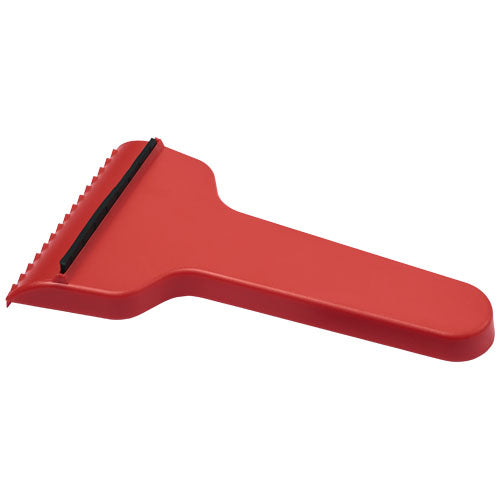 Roter T-förmiger Eiskratzer aus recyceltem Material, individuell bedruckbar, erhältlich bei Signalshop.de für Werbeartikel, Werbegeschenke, Werbemittel, Giveaways.
