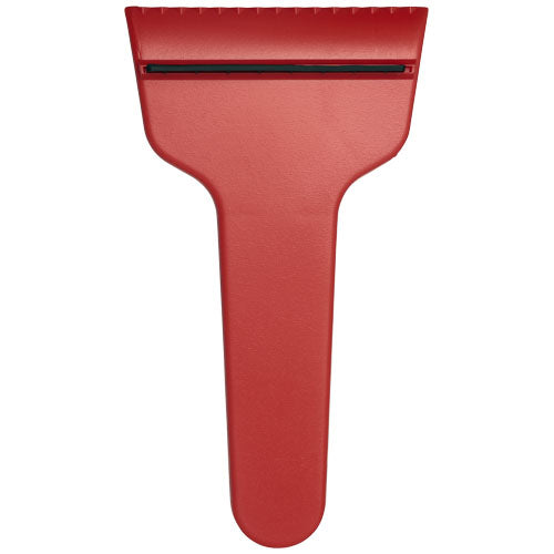 Roter T-förmiger Eiskratzer aus recyceltem Material von Signalshop.de, individuell mit Logo gestaltbar, ideal als Werbeartikel oder Giveaway.