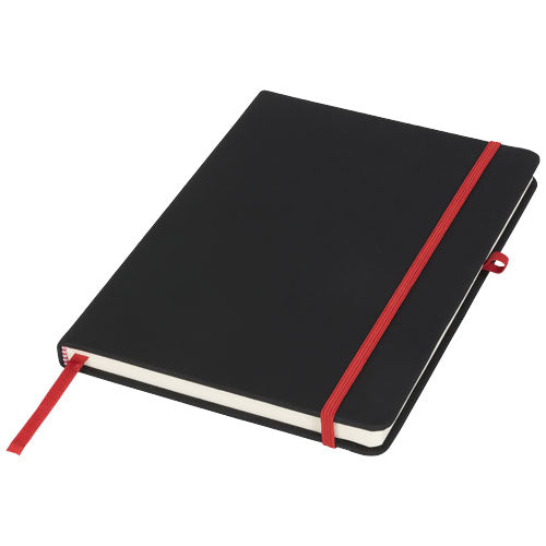 Noir A5 Notizbuch mit rotem Gummiband, Signalshop.de Werbeartikel individuell gestaltbar, Werbegeschenke.