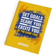 Gelbes Desk-Mate® A5 Hardcover Journal mit Spiralbindung, individuell bedruckbar, Signalshop.de Werbeartikel.