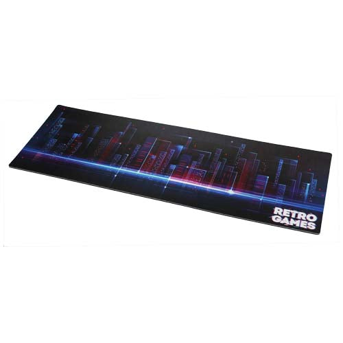Q-Mat Schreibtischunterlage mit Retro Games Design, individuell bedruckbar, ideal als Werbeartikel von Signalshop.de