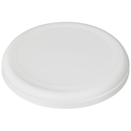 Weißer, recycelter Frisbee, individuell mit Logo gestaltbar, Signalshop.de Werbeartikel, nachhaltig.
