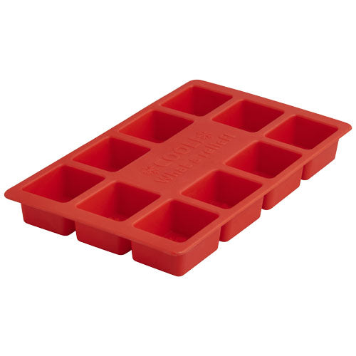 Roter individuell gestaltbarer Eiswürfelbehälter aus Silikon von Signalshop.de, ideal als Werbeartikel, Werbegeschenke, Werbemittel, Giveaway.