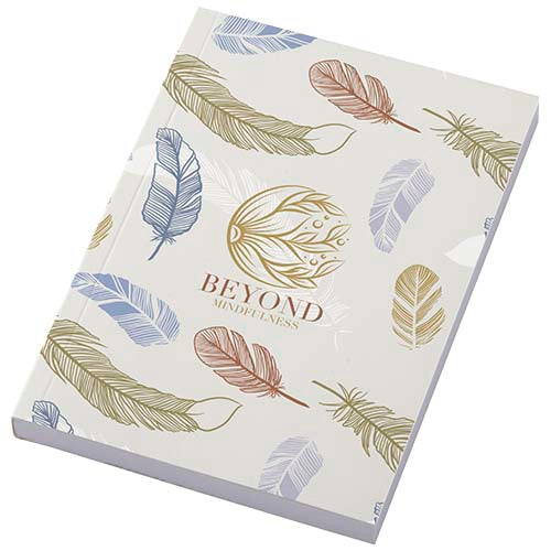 Novella Austen A6 Softcover Notizbuch mit Federdesign, individuell gestaltbar, Signalshop.de Werbeartikel