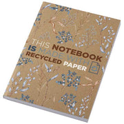 Novella Austen A5 Notizbuch aus recyceltem Kraftpapier mit floralem Design, individuell gestaltbar bei Signalshop.de, Werbeartikel.