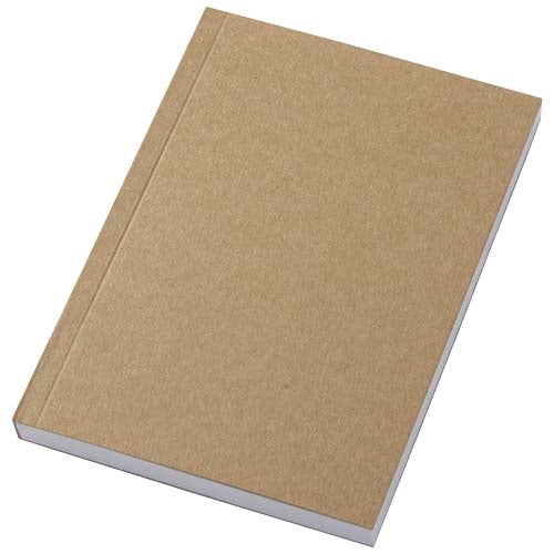 A6 Notizbuch aus recyceltem Kraftpapier, individuell bedruckbar, von Signalshop.de, ideal als Werbeartikel.