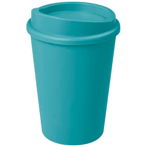 Türkiser Americano® Switch Becher 300 ml aus Kunststoff, individuell mit Logo bedruckbar, bei Signalshop.de erhältlich.